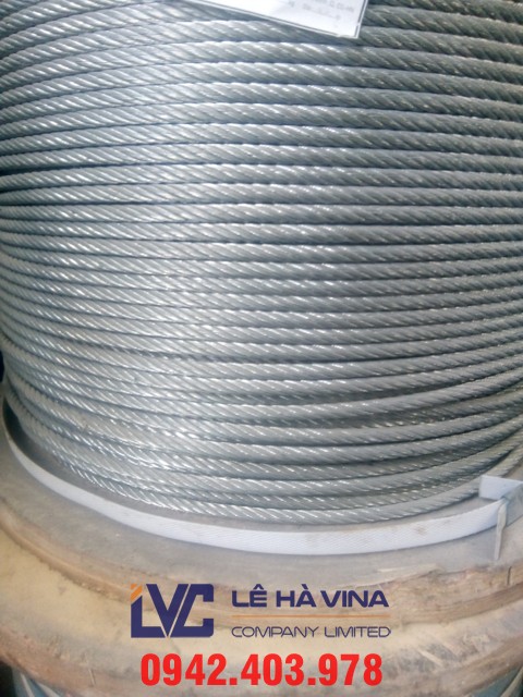 cáp thép, dây cáp thép, cáp mạ, ốc xiết cáp, Cáp mạ 6x12+FC