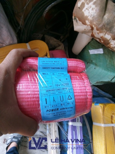 Cáp vải 5 tấn 5m, Dây cáp vải 5 tấn 5m, Cáp vải 5 tấn, Cáp vải, Cáp vải cẩu hàng