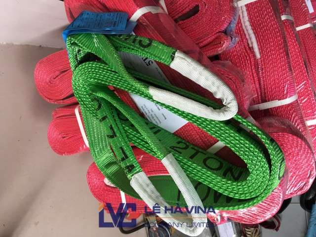 Cáp vải 2 tấn, Dây cáp vải 2 tấn, Dây cáp cẩu hàng, Dây đai cẩu hàng, Cáp vải 2 tấn bản dẹp, Mua dây cáp vải 2 tấn