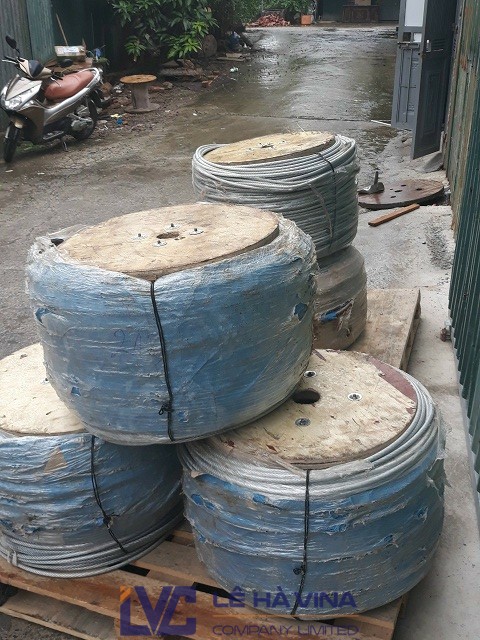 cáp thang máy và cáp bọc nhựa, cáp thang máy, cáp bọc nhựa, Lê Hà Vina, lưới che nắng, bạt che, ma ní, tăng đơ, cáp thang máy D10 8*19FC, cáp bọc nhựa D12 6*19FC Hàn Quốc