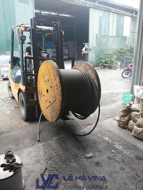 cáp thang máy và cáp bọc nhựa, cáp thang máy, cáp bọc nhựa, Lê Hà Vina, lưới che nắng, bạt che, ma ní, tăng đơ, cáp thang máy D10 8*19FC, cáp bọc nhựa D12 6*19FC Hàn Quốc