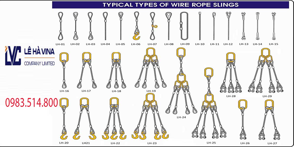 Các dạng Sling cáp thép thông dụng